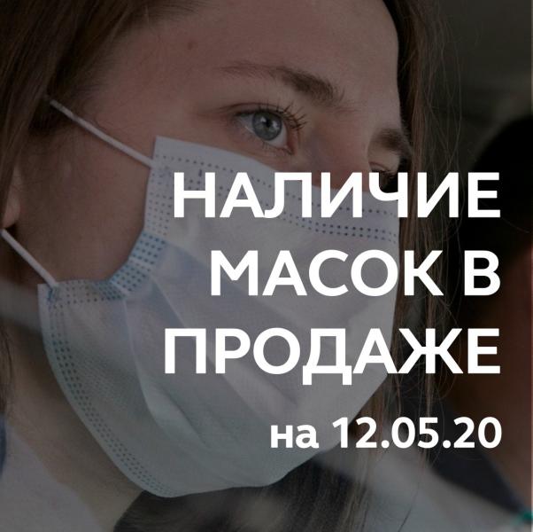 Информация о наличии медицинских масок в продаже в Реутове на 12.05.2020