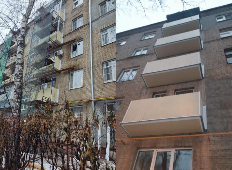 Замена балконных плит и ограждений на улице К.Д. Трофимова д. 12