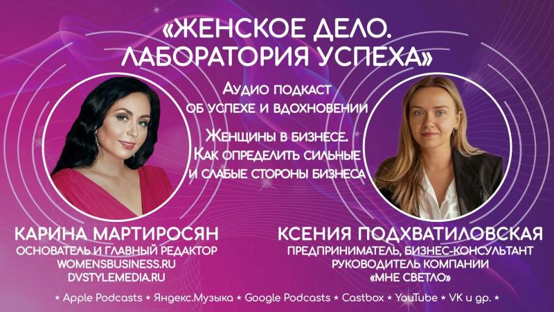 Подкаст "Женское дело. Лаборатория успеха". В гостях Ксения Подхватиловская